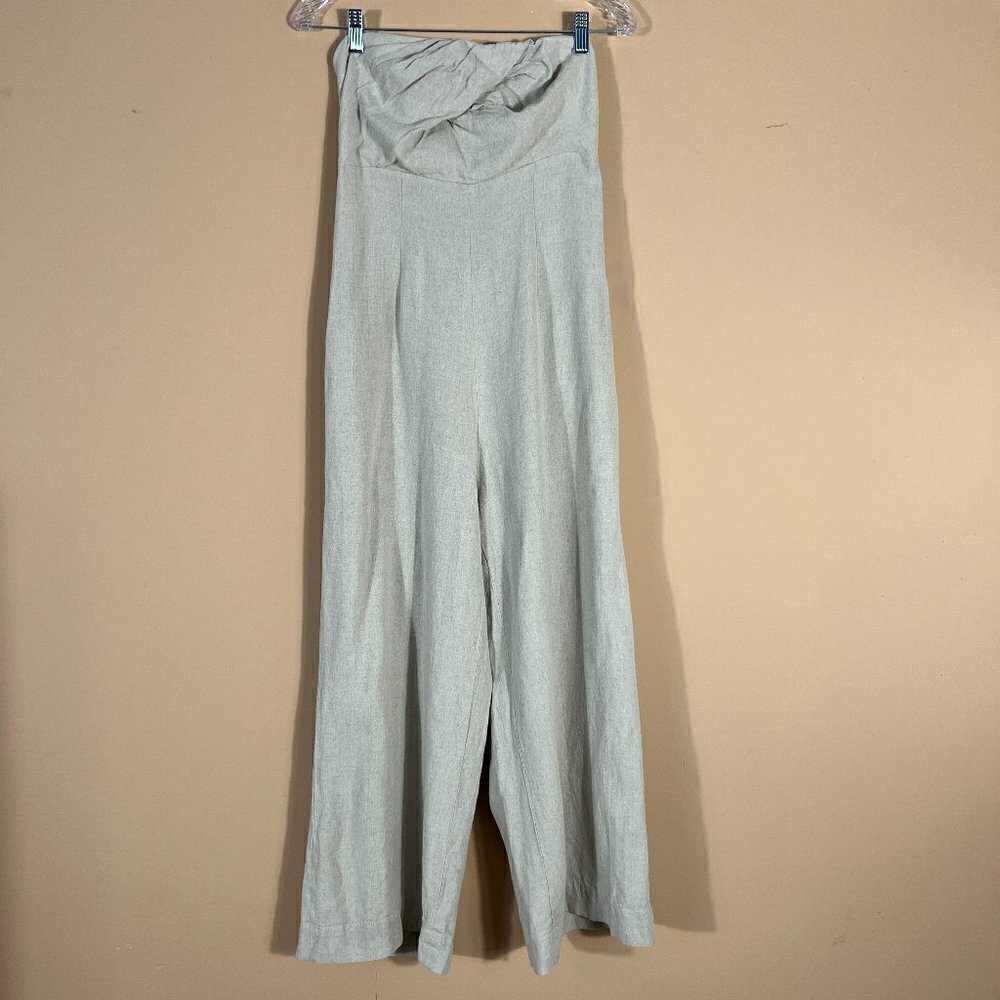 NWT Urban Outfitters Neutral Color Linen Blend Jumpsuit